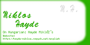 miklos hayde business card